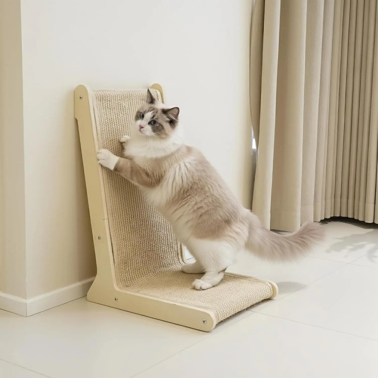 Cat Scratcher – 22.66 Inch Vertical Sisal Cat Scratching Post, Wood Frame 105° Scratch Pad for Indoor Cats, Furniture
Cat Scratcher – 22.66 Inch Vertical Sisal Cat Scratching Post, Wood Frame 105° Scratch Pad for Indoor Cats, Furniture