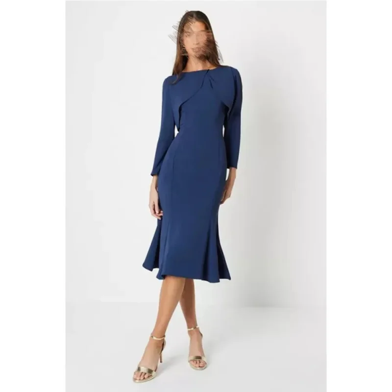 Saudi Arabia Crew-Neck Evening Dress Fashion Satin And Calf Long Sleeve Formal Party Wedding Guest Dress
Saudi Arabia Crew-Neck Evening Dress Fashion Satin And Calf Long Sleeve Formal Party Wedding Guest Dress