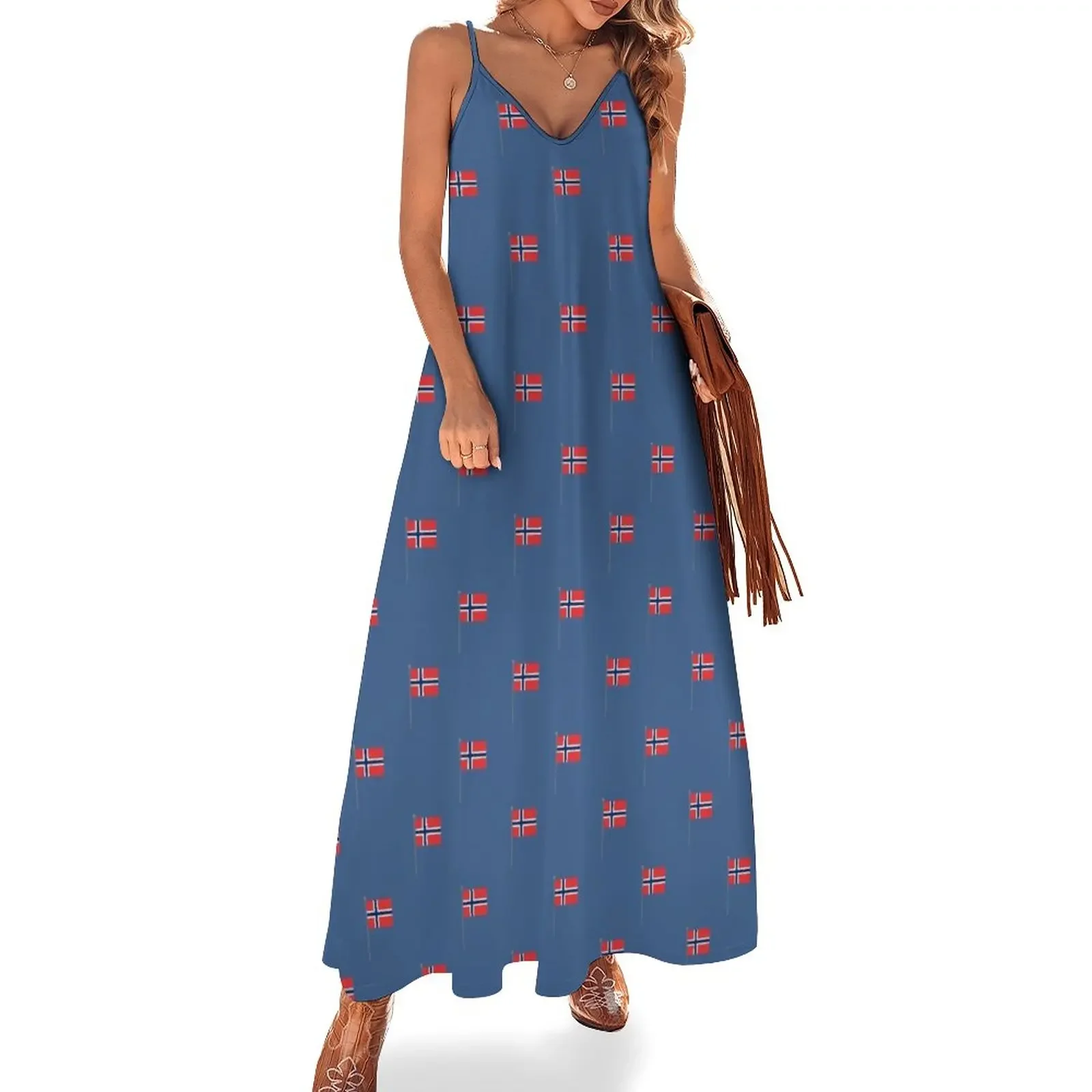 Norway Flag pattern pattern norwegian national Banner Sleeveless Dress Women's summer long dress Evening gown Dress
Norway Flag pattern pattern norwegian national Banner Sleeveless Dress Women's summer long dress Evening gown Dress