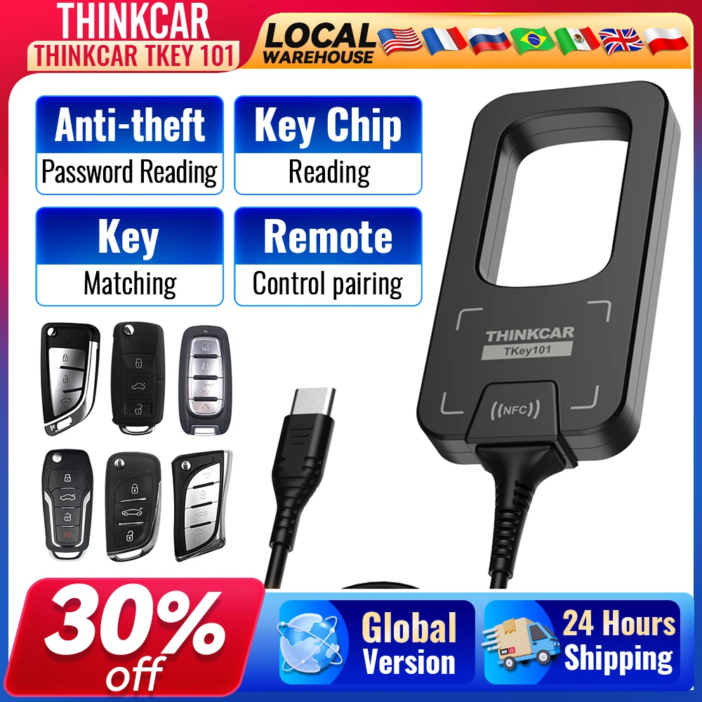 THINKCAR TKey 101 Universal Car Key Programmer With 4 Anti-theft Modes 6 Remote Keys Super Chips for THINKSCAN 689BT/MUCAR 892BT
THINKCAR TKey 101 Universal Car Key Programmer With 4 Anti-theft Modes 6 Remote Keys Super Chips for THINKSCAN 689BT/MUCAR 892BT