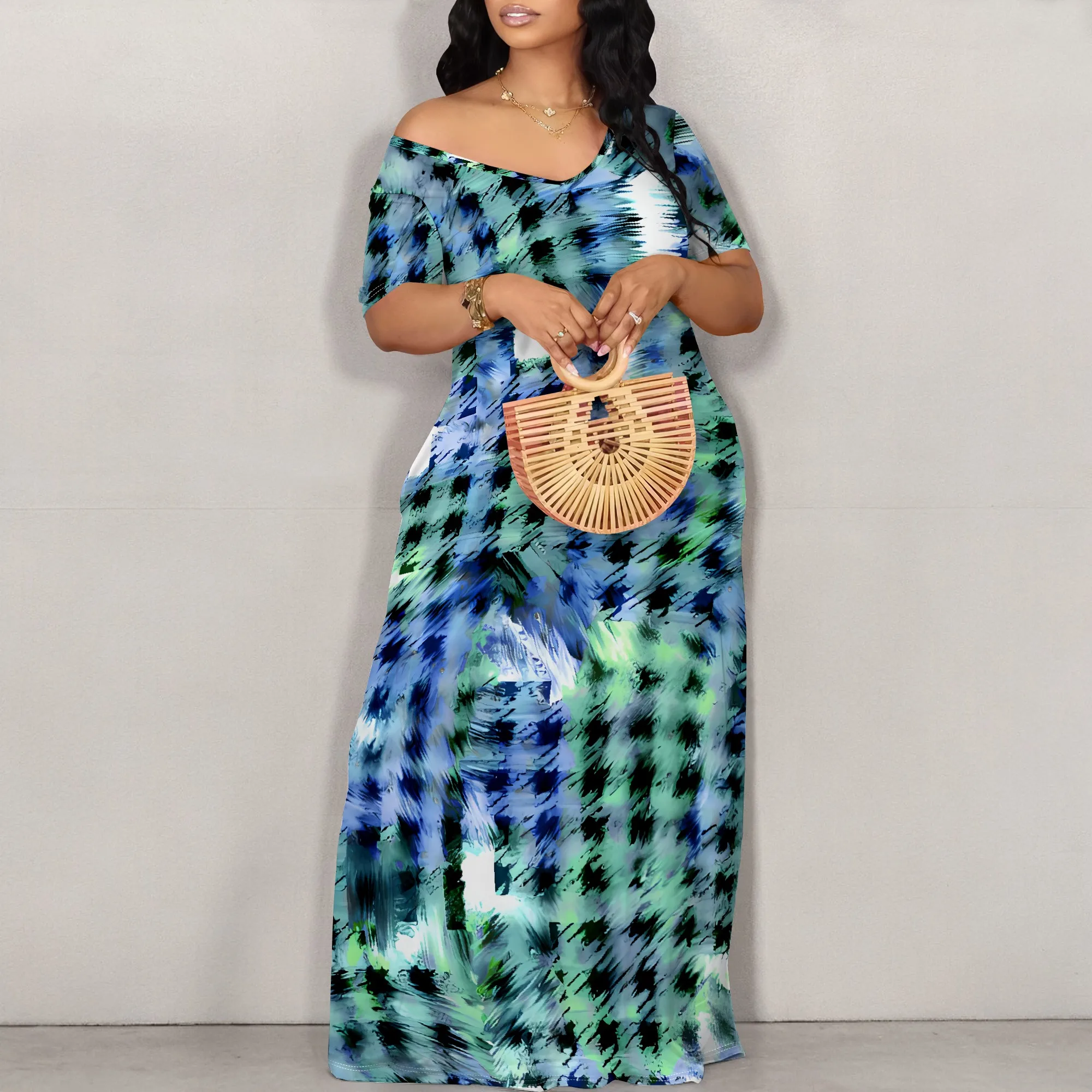 Women's Sexy Off Shoulder Backless Bodycon Long Maxi Dress Fashion Denim Printed High Split Casual Party Dress
Women's Sexy Off Shoulder Backless Bodycon Long Maxi Dress Fashion Denim Printed High Split Casual Party Dress