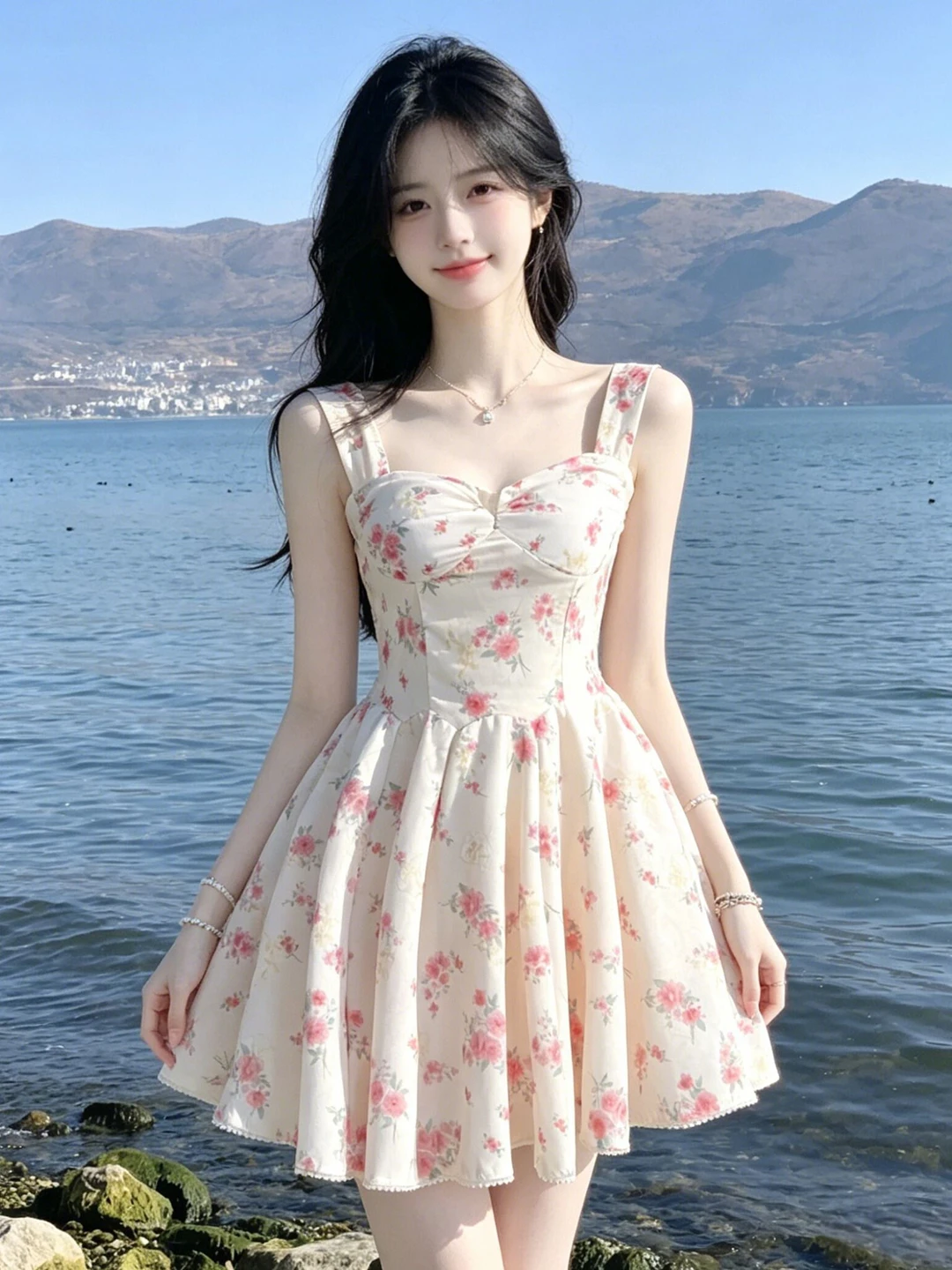 Beach Vacation Style Beautiful Floral Print Waist-Cinching Puffy Strap Dress Small Stature Clothing Absolutely Beautiful Summ...
Beach Vacation Style Beautiful Floral Print Waist-Cinching Puffy Strap Dress Small Stature Clothing Absolutely Beautiful Summ...