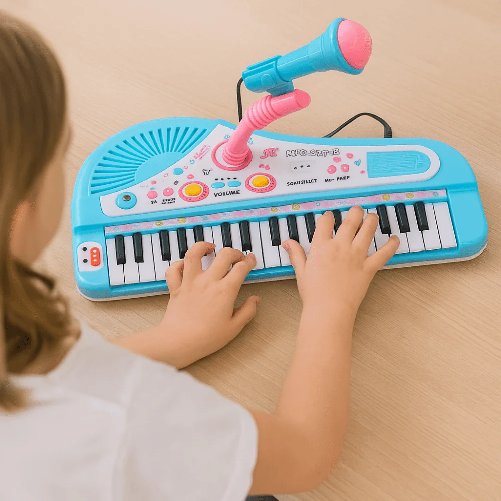 Plastic 37 Key Piano Musical with Microphone Montessori 37 Key Electronic Keyboard Multifunctional Simulation Electronic Piano 
Plastic 37 Key Piano Musical with Microphone Montessori 37 Key Electronic Keyboard Multifunctional Simulation Electronic Piano