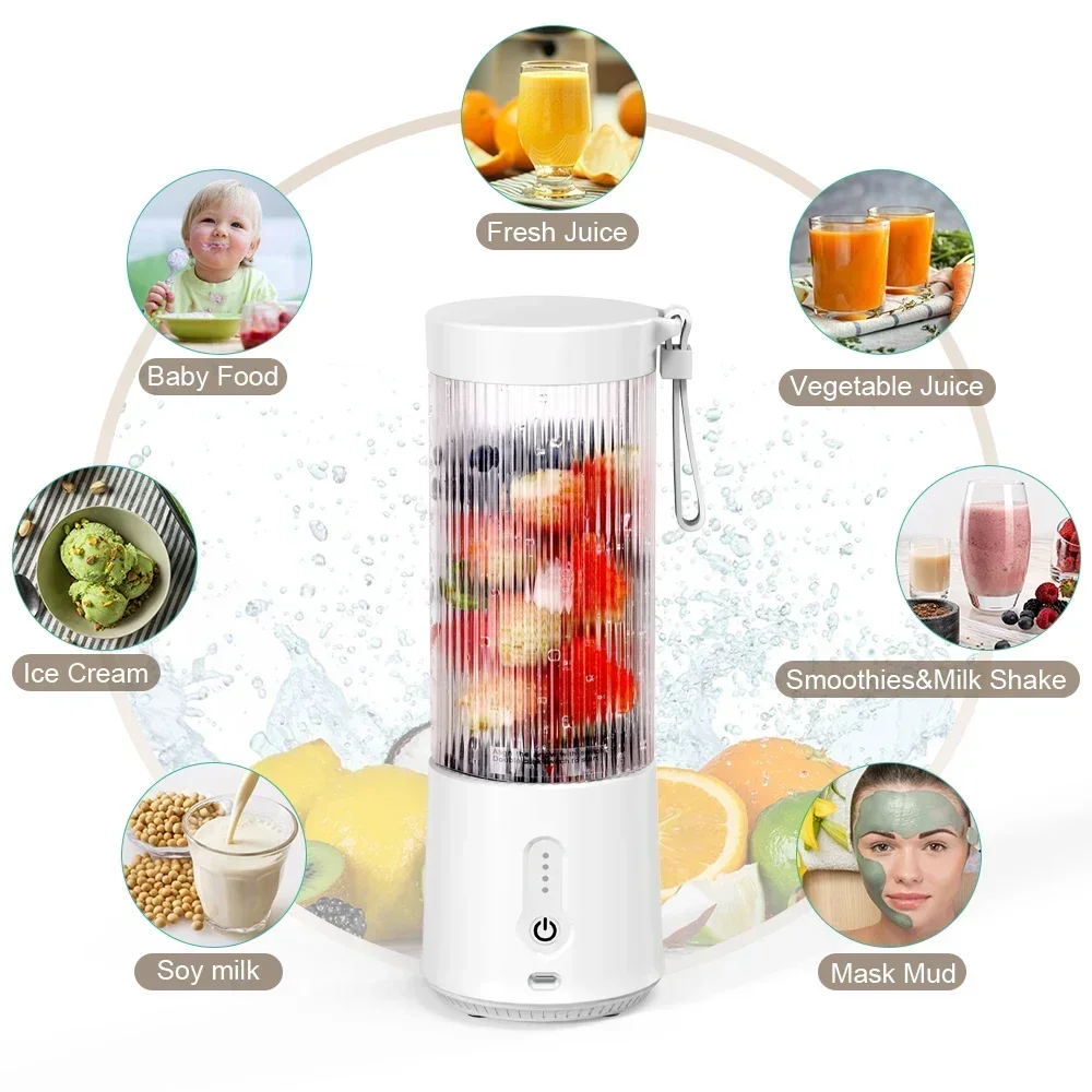 450ML Portable Blender USB Rechargeable Smoothie Shakes Mini Blender 4000mAh Juicer Mixer Machine Fruit Mixer Machine 
450ML Portable Blender USB Rechargeable Smoothie Shakes Mini Blender 4000mAh Juicer Mixer Machine Fruit Mixer Machine