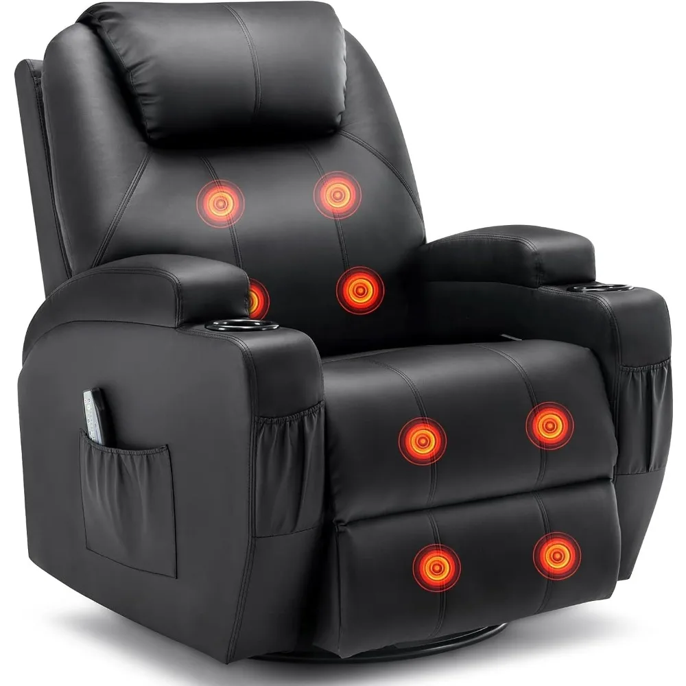 Recliner Chair, Rocking Chair with Massage and Heat, 360° Swivel Recliner Chairs for Adults, Rocker Manual Recliner Control
Recliner Chair, Rocking Chair with Massage and Heat, 360° Swivel Recliner Chairs for Adults, Rocker Manual Recliner Control