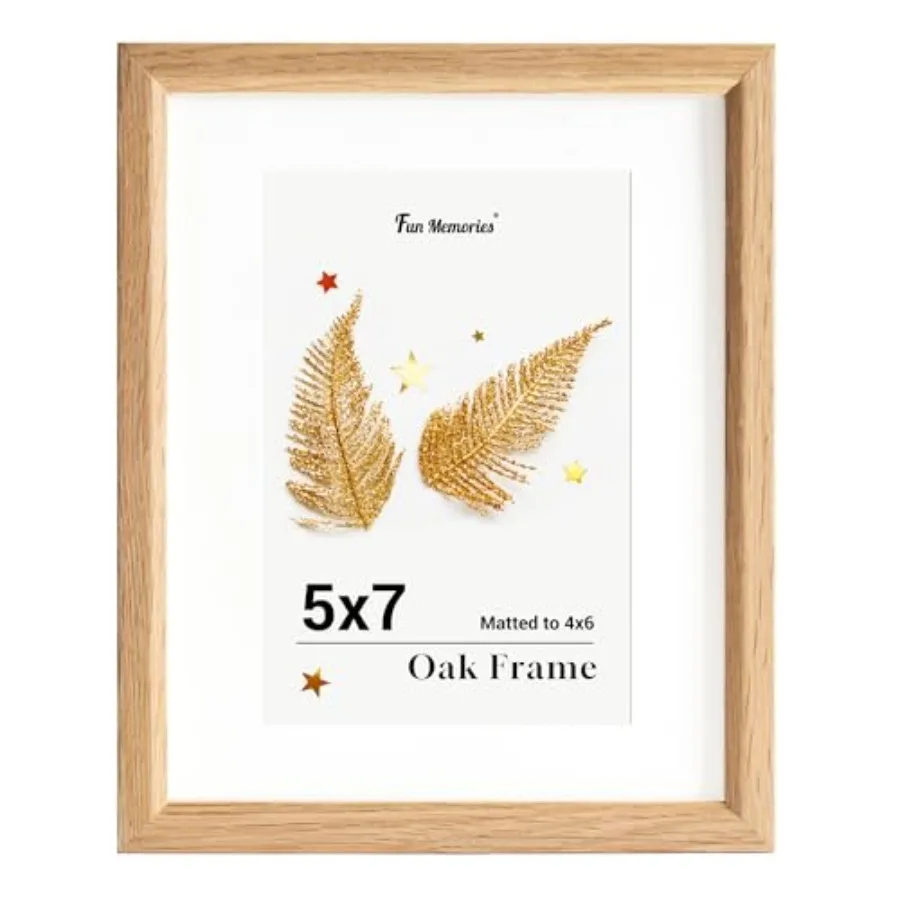5x7 Oak Picture Frame for Wall, 5x7 Frame with Matted to 4x6, Solid Wood Picture Frames for Wall Art Photo and Prints Beige, 1
5x7 Oak Picture Frame for Wall, 5x7 Frame with Matted to 4x6, Solid Wood Picture Frames for Wall Art Photo and Prints Beige, 1