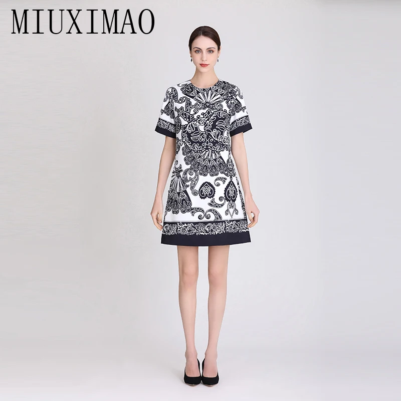 MIUXIMAO 2023 High Quality Spring&Summer Elegant Dress Short Sleeve O-Neck Diamond Fashion Mini Dress Women Vestide
MIUXIMAO 2023 High Quality Spring&Summer Elegant Dress Short Sleeve O-Neck Diamond Fashion Mini Dress Women Vestide