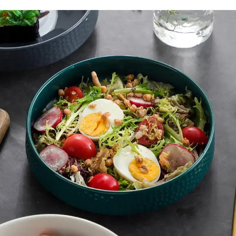 Round Ceramic Fruit Salad Plate Soup Pot Dessert Bowl Restaurant Solid Color Tableware Noodle Ramen Bowls Dinner Plates
Round Ceramic Fruit Salad Plate Soup Pot Dessert Bowl Restaurant Solid Color Tableware Noodle Ramen Bowls Dinner Plates
