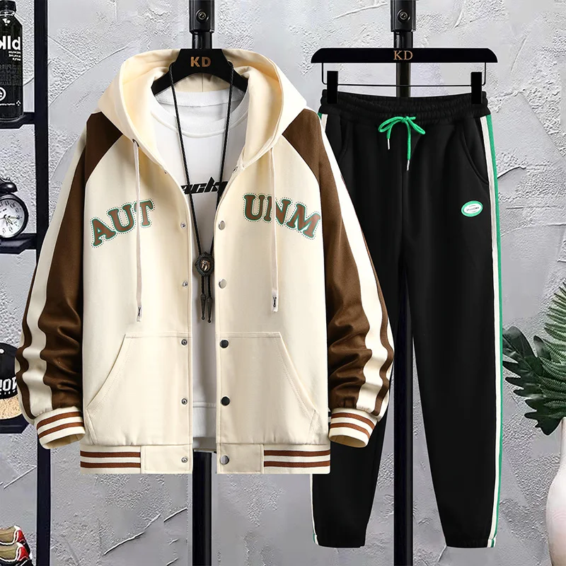 Крутой комплект из бейсбольной куртки и брюк для мальчиков, осенний модный комплект из толстовки с длинными рукавами и брюк для подростков
Крутой комплект из бейсбольной куртки и брюк для мальчиков, осенний модный комплект из толстовки с длинными рукавами и брюк для подростков