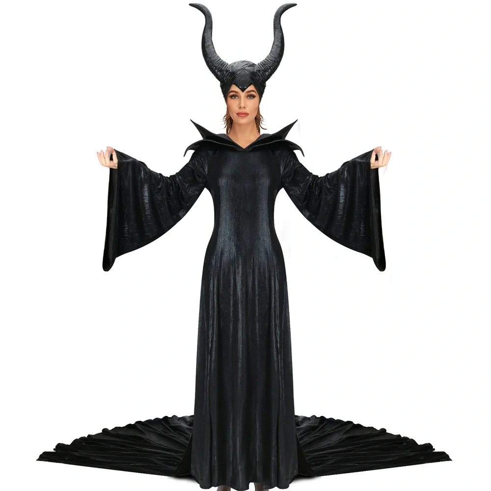 Malefice 2 Mistress of Evil Queen Fancy Dress Hat Black Witch Angelina Jolie Halloween Party Cosplay Costume For Women
Malefice 2 Mistress of Evil Queen Fancy Dress Hat Black Witch Angelina Jolie Halloween Party Cosplay Costume For Women