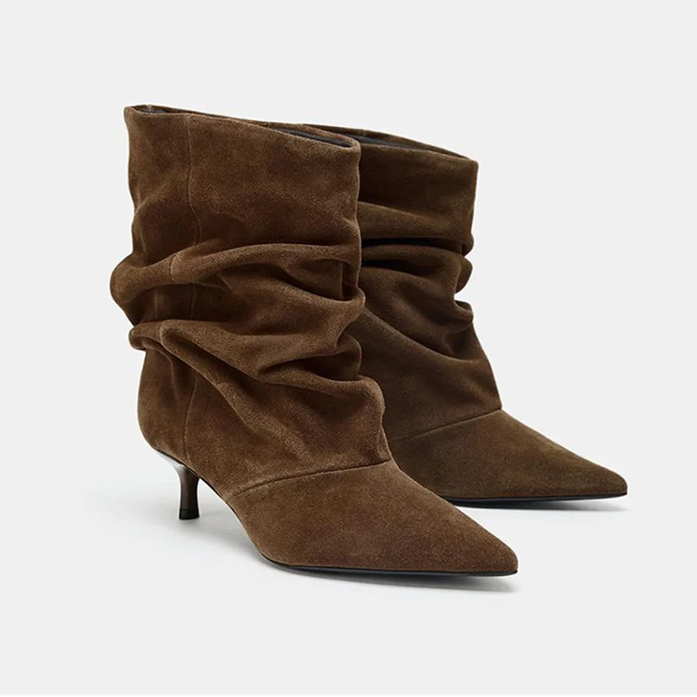FWRD Women's Coffee Suede Slouch Ankle Boots, Pointed Toe Kitten Heel Design Soft Lined & Comfy for Fall Winter Wear #FWRD000386
FWRD Women's Coffee Suede Slouch Ankle Boots, Pointed Toe Kitten Heel Design Soft Lined & Comfy for Fall Winter Wear #FWRD000386