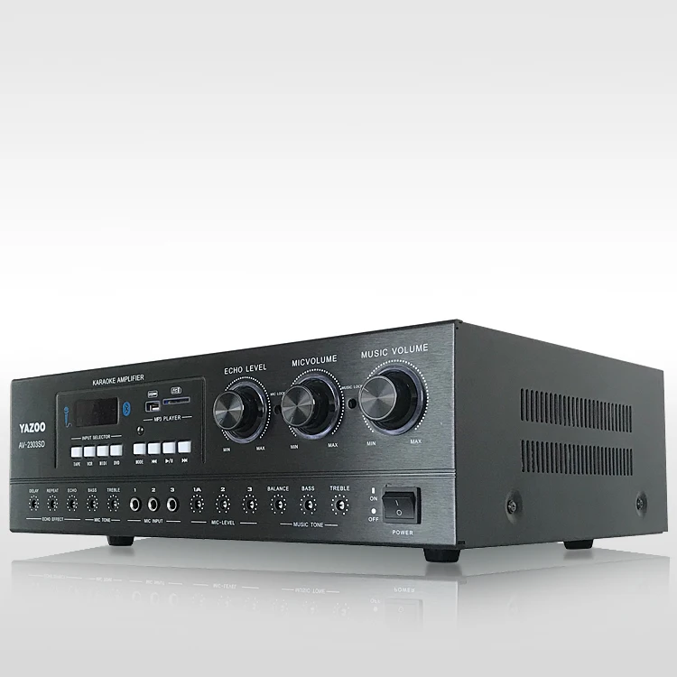 OEM AV-2303SD 150WX2 Karaoke Mixer Amplifier With For Bluetooth For KTV Speaker From Amplifier Supplier
OEM AV-2303SD 150WX2 Karaoke Mixer Amplifier With For Bluetooth For KTV Speaker From Amplifier Supplier