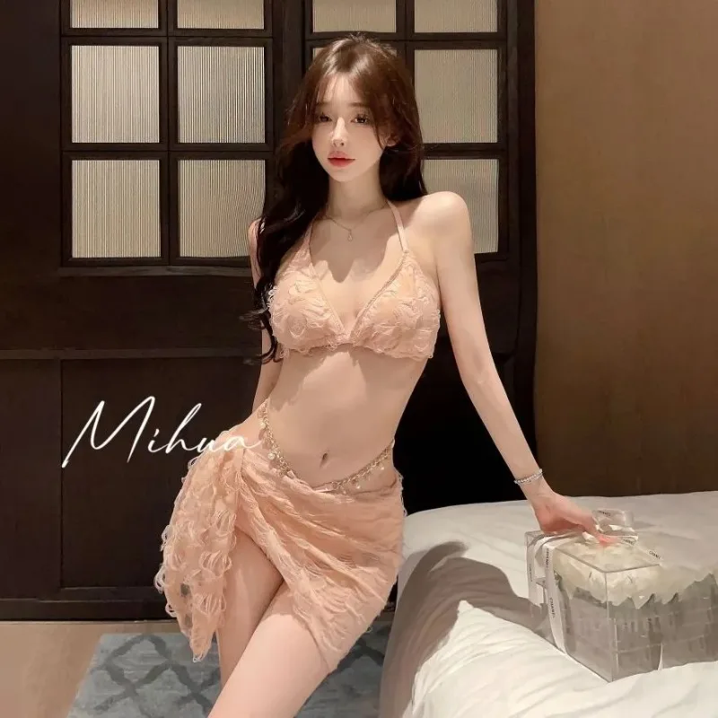 Women Pink Lace 3Pcs Bikini Set Halter Tie Padded Bra Wrap Skirt Summer Beach Slim Swimwear
Women Pink Lace 3Pcs Bikini Set Halter Tie Padded Bra Wrap Skirt Summer Beach Slim Swimwear