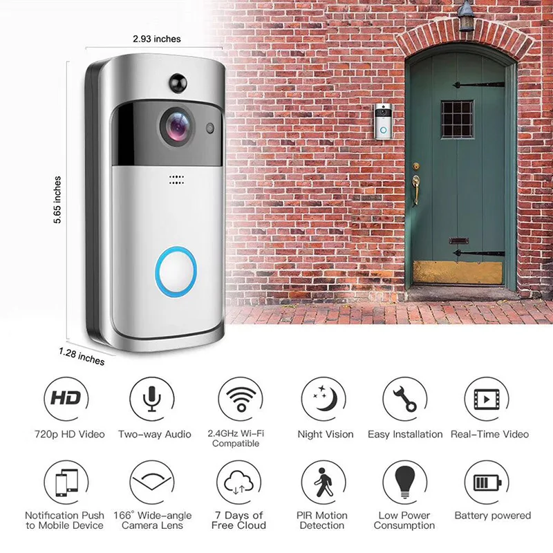 Новый беспроводной Wi-Fi видеодомофон 720P HD для умного дома с камерой, ИК ночным видением и питанием от сети/аккумулятора
Новый беспроводной Wi-Fi видеодомофон 720P HD для умного дома с камерой, ИК ночным видением и питанием от сети/аккумулятора