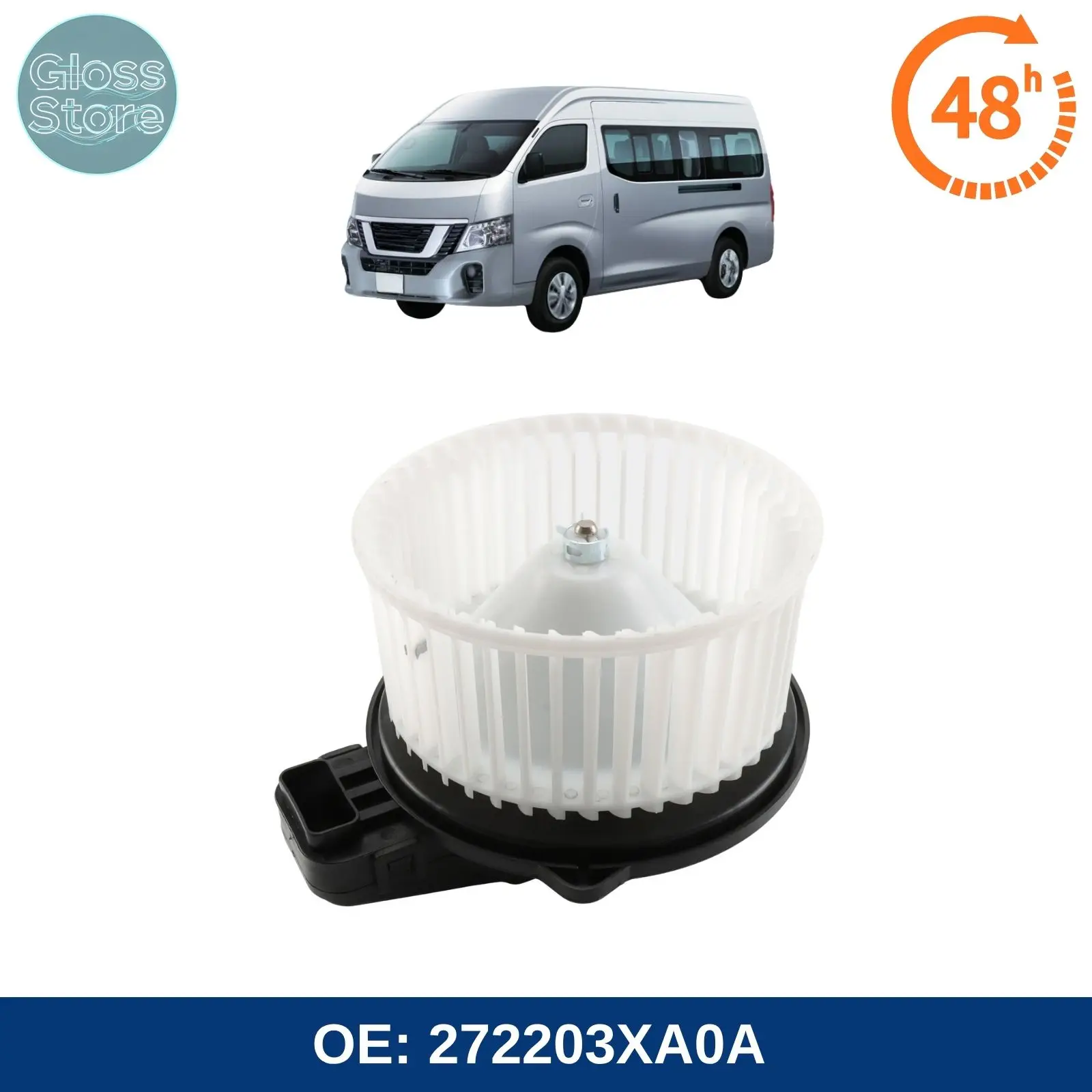 272203XA0A T1017972 Car Heater Aircon Blower Motor Fan Assembly Evaporative For Nissan Urvan Nv350 2014-2022
272203XA0A T1017972 Car Heater Aircon Blower Motor Fan Assembly Evaporative For Nissan Urvan Nv350 2014-2022