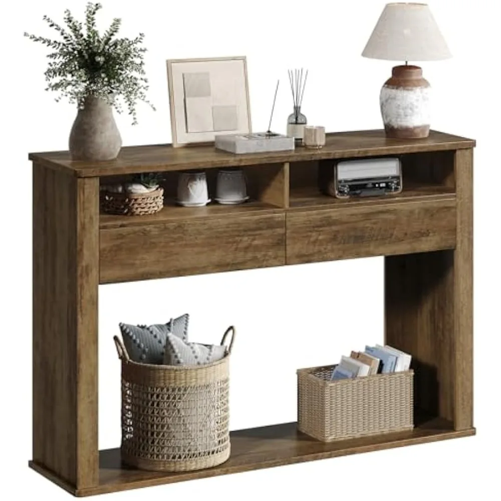 43.3 Inches Console Table, Narrow Entryway Table with 2 Drawers, 2 Compartments and Bottom Shelf, Farmhouse Hallway Accent Table
43.3 Inches Console Table, Narrow Entryway Table with 2 Drawers, 2 Compartments and Bottom Shelf, Farmhouse Hallway Accent Table
