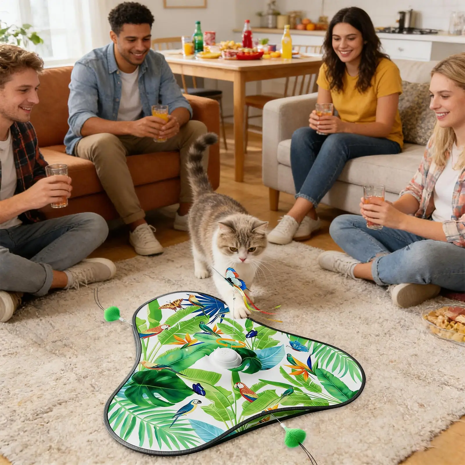 Интерактивная игрушка для кошек, игра для упражнений для домашних животных с движущимися скрытыми дразниками, перезаряжаемые стимулирующие игрушки для кошек для квартиры, один угол
Интерактивная игрушка для кошек, игра для упражнений для домашних животных с движущимися скрытыми дразниками, перезаряжаемые стимулирующие игрушки для кошек для квартиры, один угол