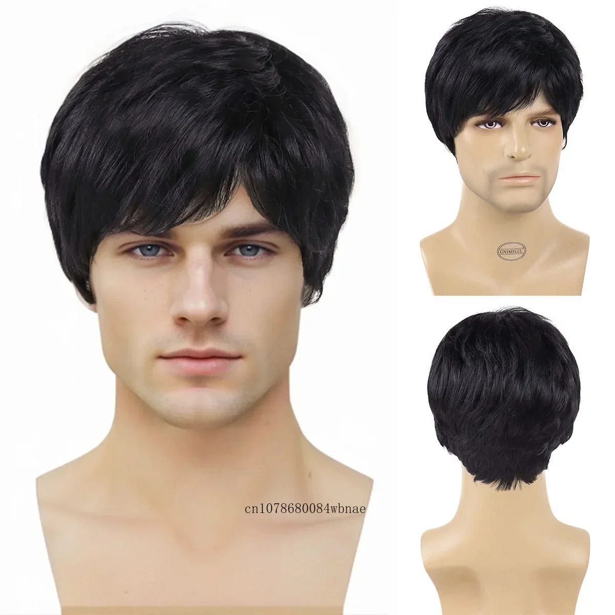 Short Black Wig Synthetic Hair Layered Straight Wigs with Bangs for Men Male Heat Resistant Fiber Natural Looking Costume Daily
Short Black Wig Synthetic Hair Layered Straight Wigs with Bangs for Men Male Heat Resistant Fiber Natural Looking Costume Daily