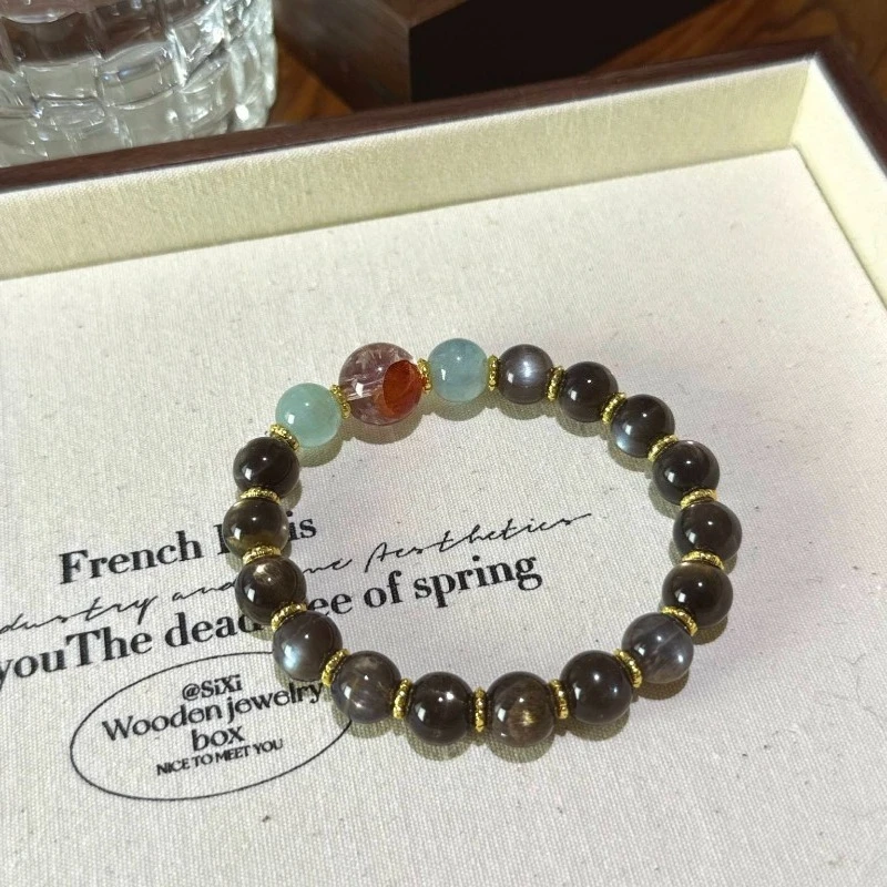 Natural Crystal Crafts Gold Backbone Aquamarine Red Glue Flower Bracelet Reiki Healing Stone Beads Bracelets
Natural Crystal Crafts Gold Backbone Aquamarine Red Glue Flower Bracelet Reiki Healing Stone Beads Bracelets
