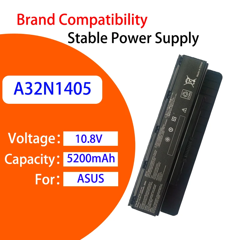 Premium A32N1405 Battery For ASUS N551JM N551JW N551Z N551V N751 N771 G771 10.8V 5200mAh Rechargeable Replacement Laptop Battery
Premium A32N1405 Battery For ASUS N551JM N551JW N551Z N551V N751 N771 G771 10.8V 5200mAh Rechargeable Replacement Laptop Battery