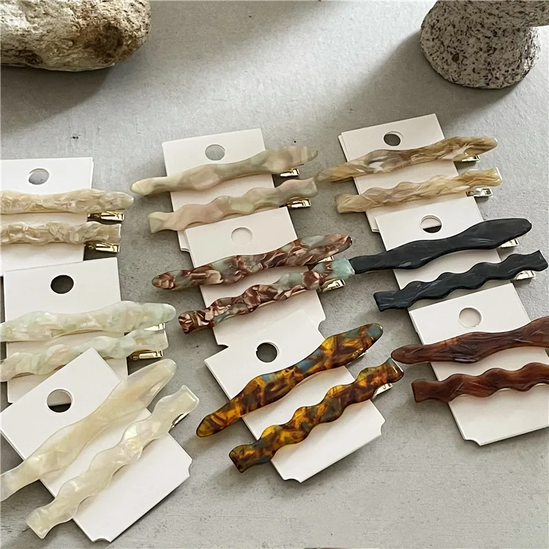 2Pcs Ins New Acetate Barrettes Sweet Long Wave Geometric Hair Clips Set Colorful Side Pins Women Girls Hair Accessories
2Pcs Ins New Acetate Barrettes Sweet Long Wave Geometric Hair Clips Set Colorful Side Pins Women Girls Hair Accessories