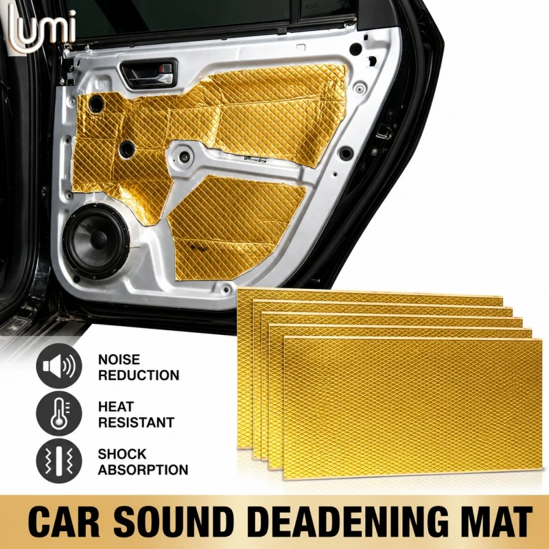 Automotive Door Sound Insulation Damping Mat Butyl Rubber Sound Deadener Golden Foil Car Noise Reduction Vibration Dampening Pad
Automotive Door Sound Insulation Damping Mat Butyl Rubber Sound Deadener Golden Foil Car Noise Reduction Vibration Dampening Pad