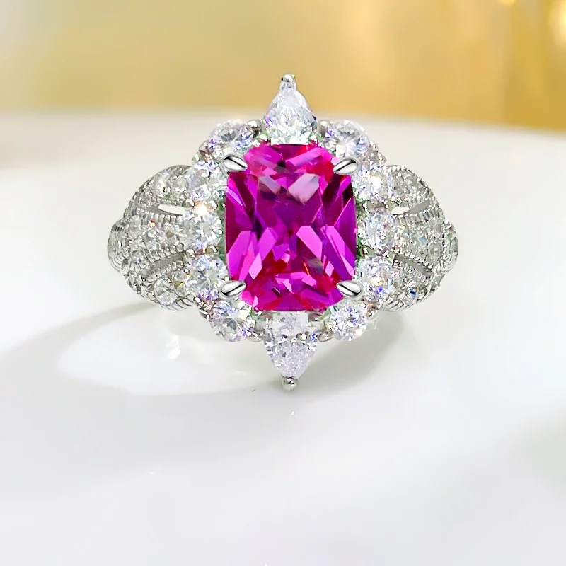 New Rose Red Bud 925 Sterling Silver Ring Set with High Carbon Diamond Versatile Gift Jewelry Wedding
New Rose Red Bud 925 Sterling Silver Ring Set with High Carbon Diamond Versatile Gift Jewelry Wedding