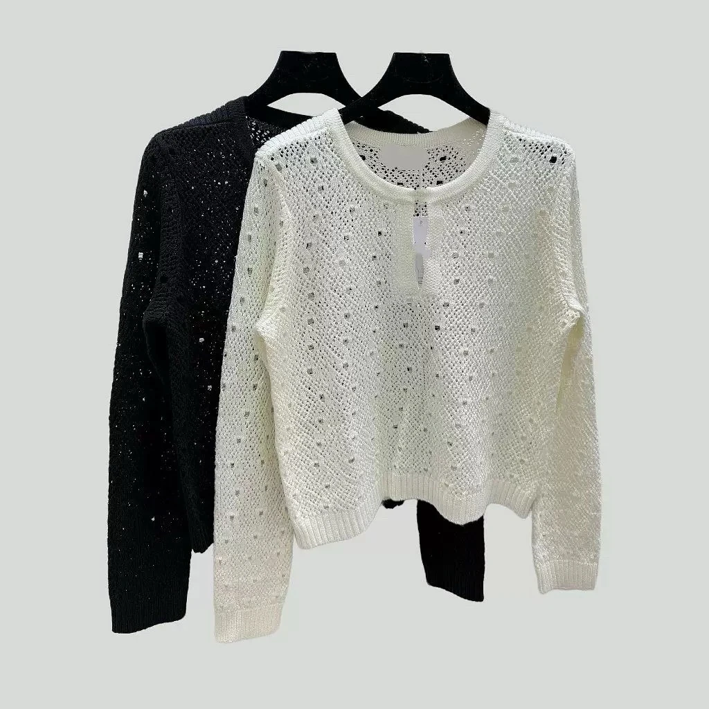 Elegant Style Splice Hollow out round Neck Open Cardigan New Autumn Winter Fashion Women's Loose Fit Breathable Thin Sweater
Elegant Style Splice Hollow out round Neck Open Cardigan New Autumn Winter Fashion Women's Loose Fit Breathable Thin Sweater