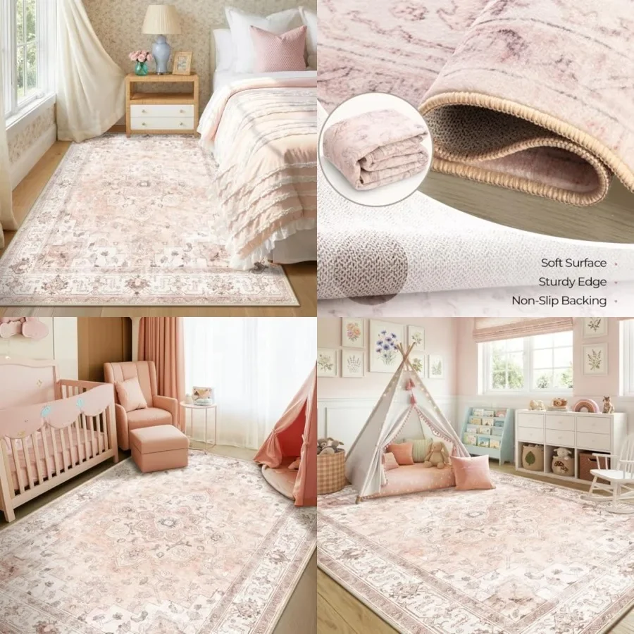 Machine Washable Rugs Nursery Rug 5x7 Cute Girl Non Slip Low Pile Water Repellent Soft Print Pattern for Bedroom Indoor Decor P
Machine Washable Rugs Nursery Rug 5x7 Cute Girl Non Slip Low Pile Water Repellent Soft Print Pattern for Bedroom Indoor Decor P