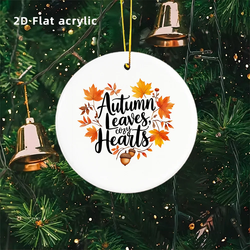 2D flat, 1 autumn-themed round acrylic pendant with fallen leaves and chestnuts, durable acrylic
2D flat, 1 autumn-themed round acrylic pendant with fallen leaves and chestnuts, durable acrylic
