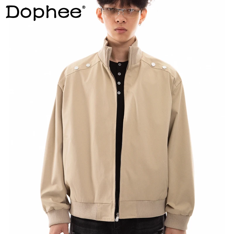 Модные мужские куртки в американском стиле в стиле ретро с воротником-стойкой, осень 2023, новые свободные куртки для пар, мужские красивые однотонные пальто на молнии 
Модные мужские куртки в американском стиле в стиле ретро с воротником-стойкой, осень 2023, новые свободные куртки для пар, мужские красивые однотонные пальто на молнии