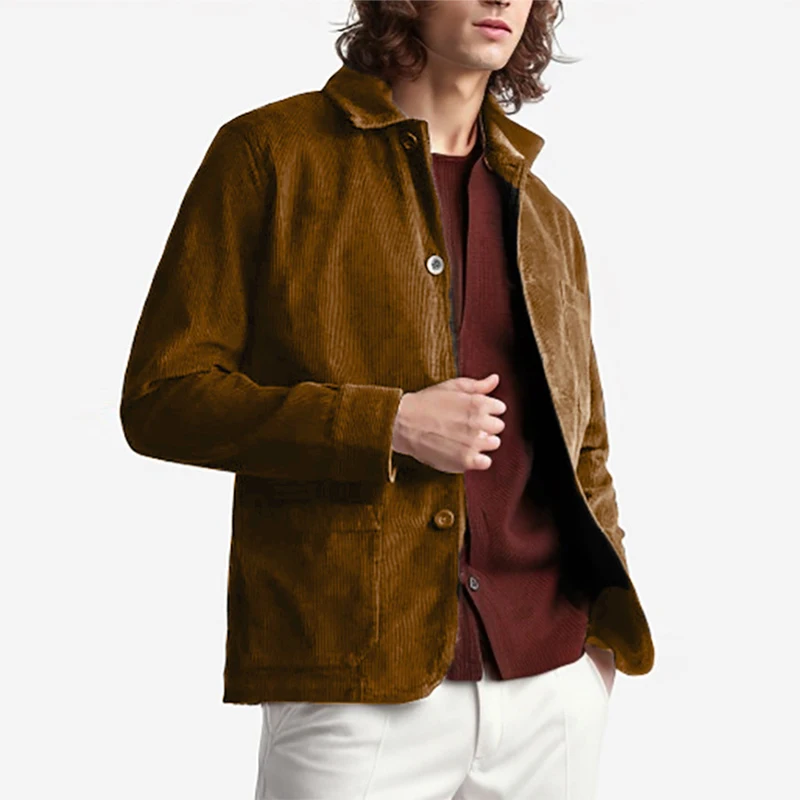 Outerwear Mens Fashion Simple Solid Color Corduroy Shirt Streetwear Men Vintage Lapel Buttoned Patchwork Pockets Shirts Cardigan
Outerwear Mens Fashion Simple Solid Color Corduroy Shirt Streetwear Men Vintage Lapel Buttoned Patchwork Pockets Shirts Cardigan