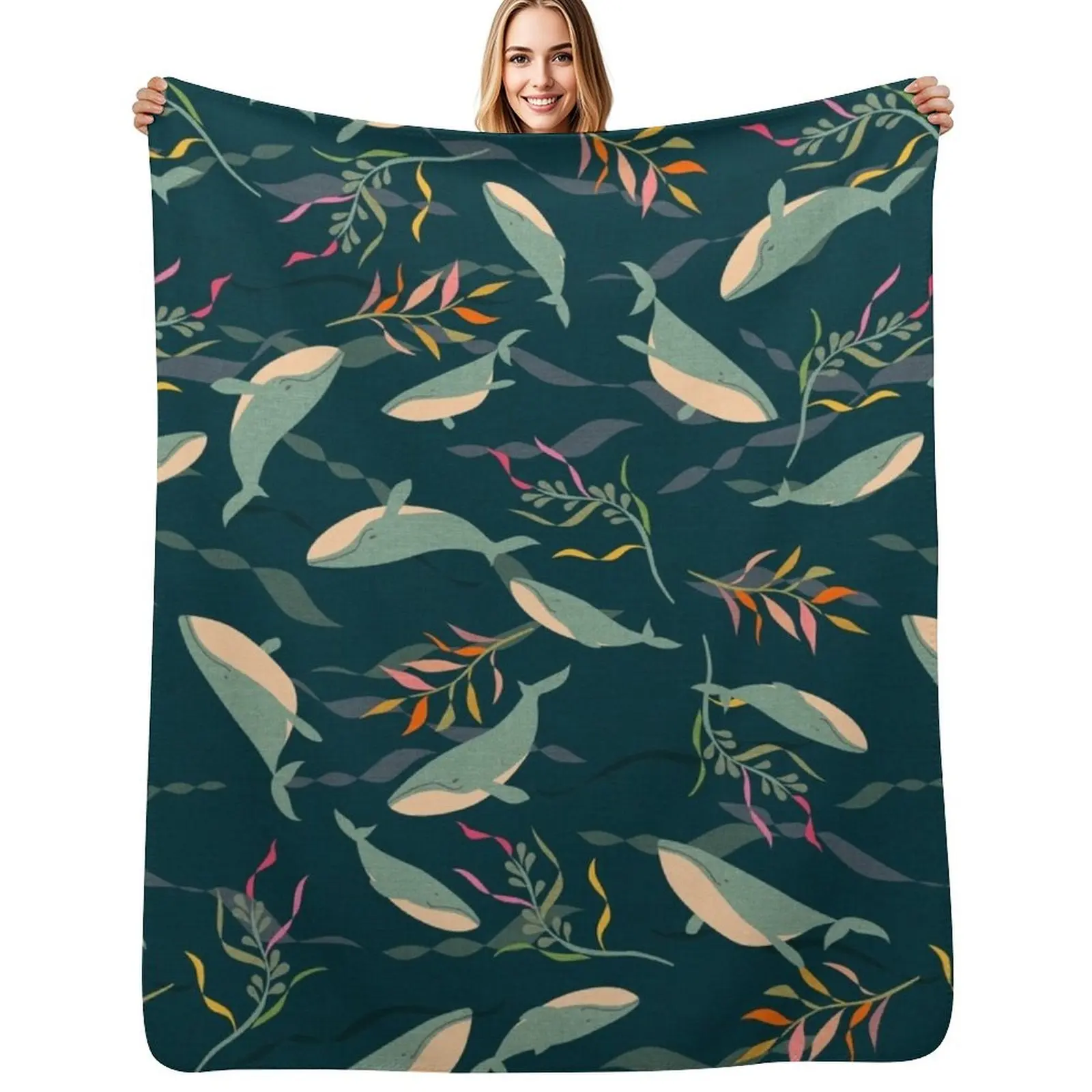 Whale Dreaming Swimming in the Oceans Throw Blanket Compact Warm Blanket for Car Road Trip
Whale Dreaming Swimming in the Oceans Throw Blanket Compact Warm Blanket for Car Road Trip