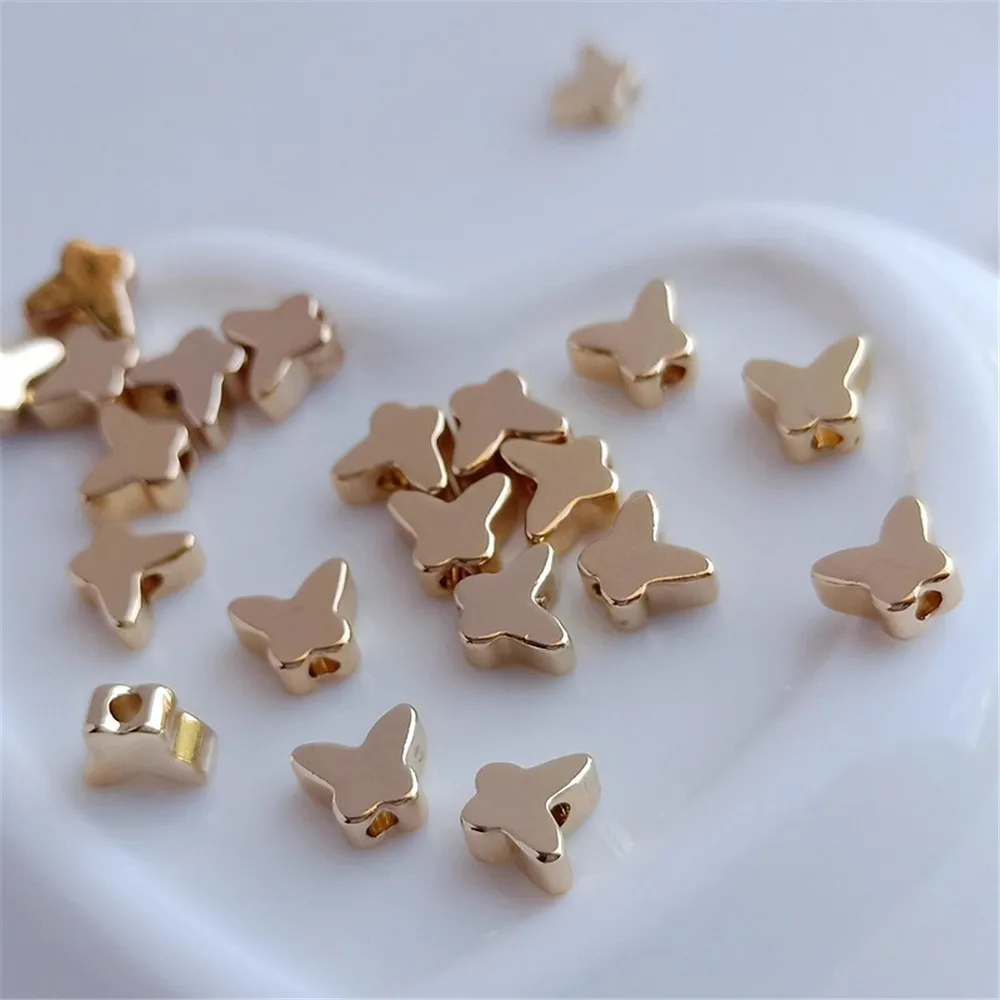 14K Gold-plated Butterfly Vertical Hole with Beads, DIY Handmade Jewelry Accessory 5*6mm
14K Gold-plated Butterfly Vertical Hole with Beads, DIY Handmade Jewelry Accessory 5*6mm