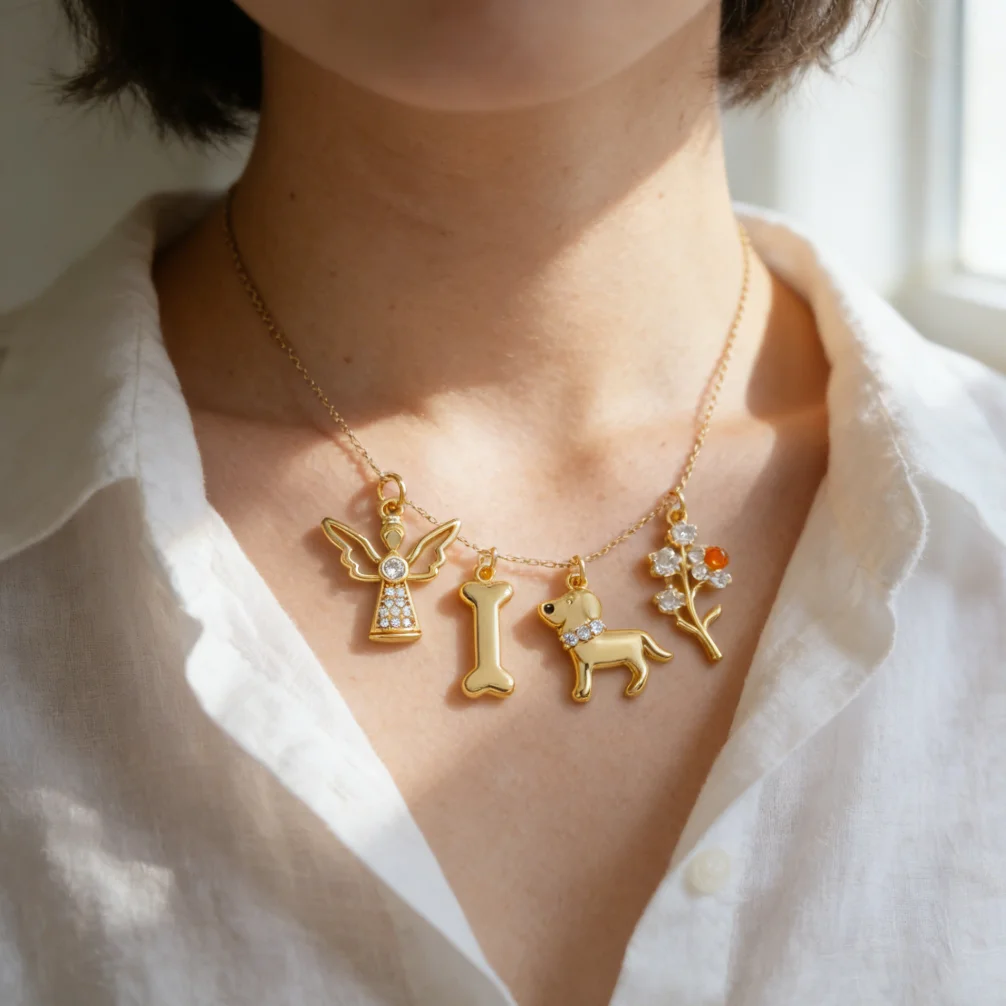 5Pcs Pendant Handmade Brass Zircon Cute Dog Bone Flower Angel Shape Fashion Lovely DIY Jewelry for Bracelet Necklace Accessories
5Pcs Pendant Handmade Brass Zircon Cute Dog Bone Flower Angel Shape Fashion Lovely DIY Jewelry for Bracelet Necklace Accessories