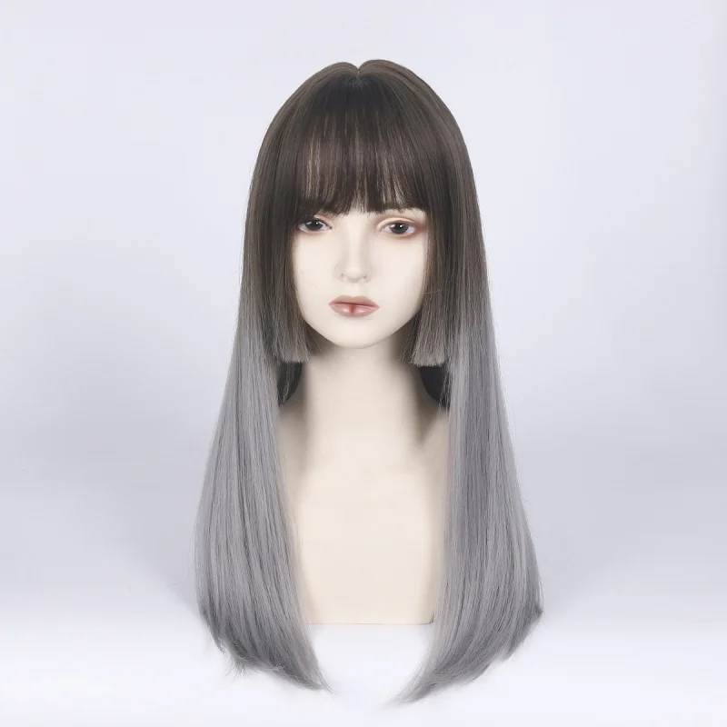 Japanese-style medium-length fashionable princess cut wig dyed jellyfish head black gradient granny gray
Japanese-style medium-length fashionable princess cut wig dyed jellyfish head black gradient granny gray