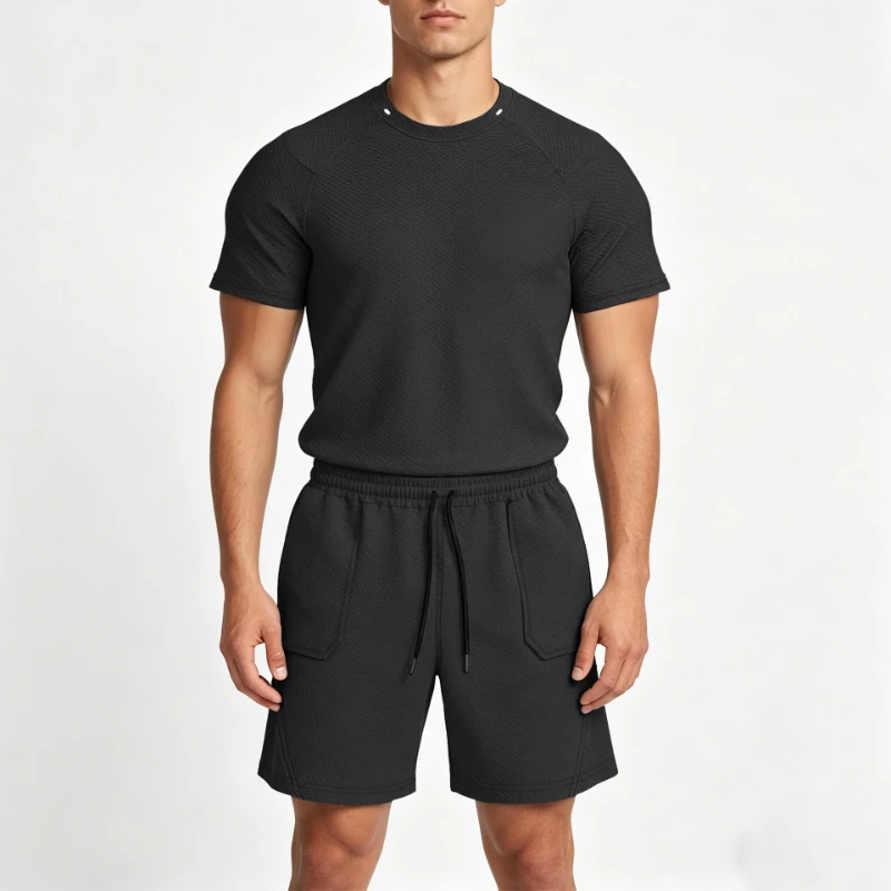 Men's 2 Piece Sports Tracksuit Honeycomb Breathable Short Sleeve Top Drawstring Shorts Gym Casual Summer Athletic Outfit Set
Men's 2 Piece Sports Tracksuit Honeycomb Breathable Short Sleeve Top Drawstring Shorts Gym Casual Summer Athletic Outfit Set