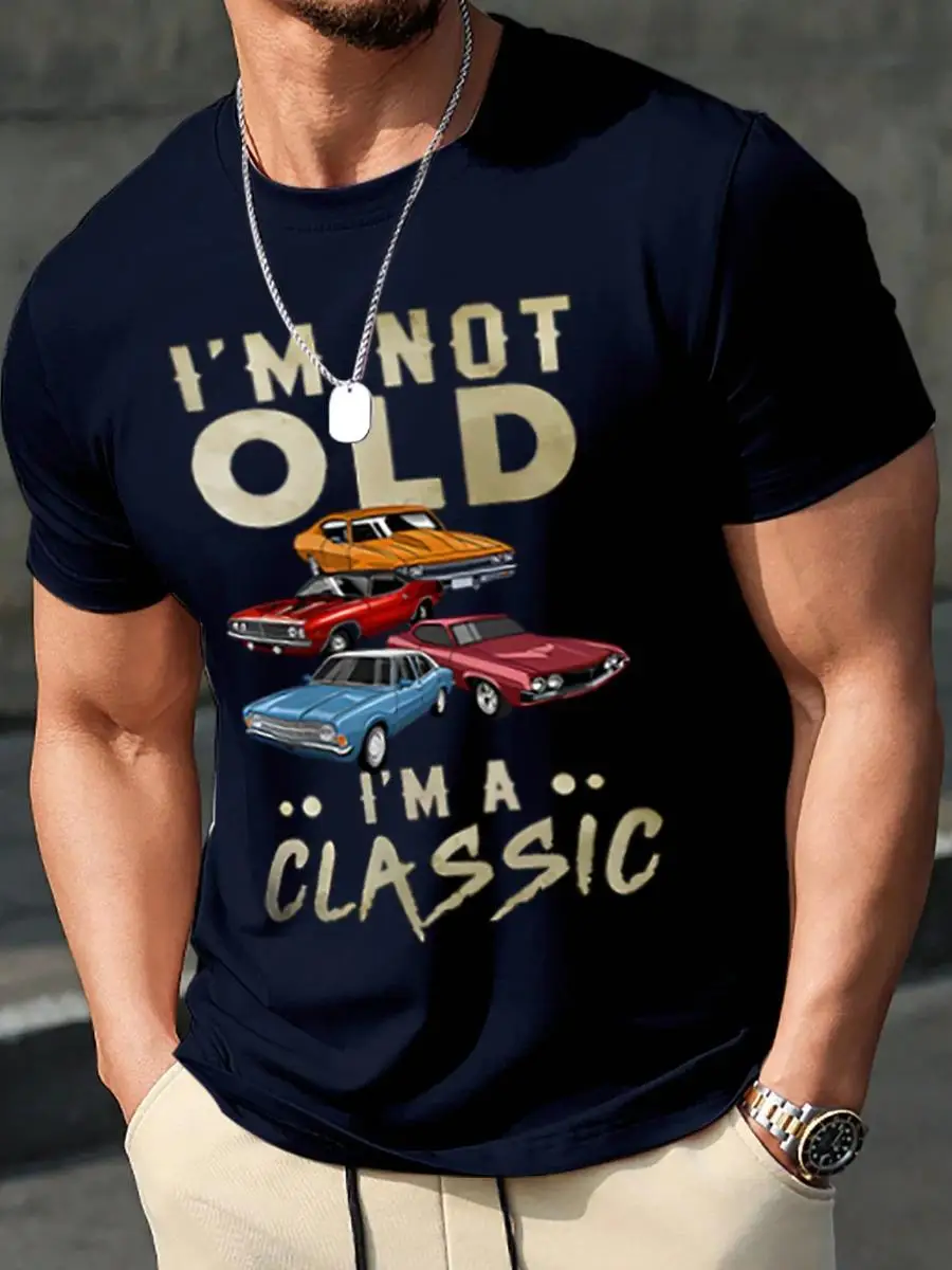 Manfinity Homme Men Simple Round Neck Short Sleeve Letter Print Casual Tops Car T-Shirts Men Tee
Manfinity Homme Men Simple Round Neck Short Sleeve Letter Print Casual Tops Car T-Shirts Men Tee