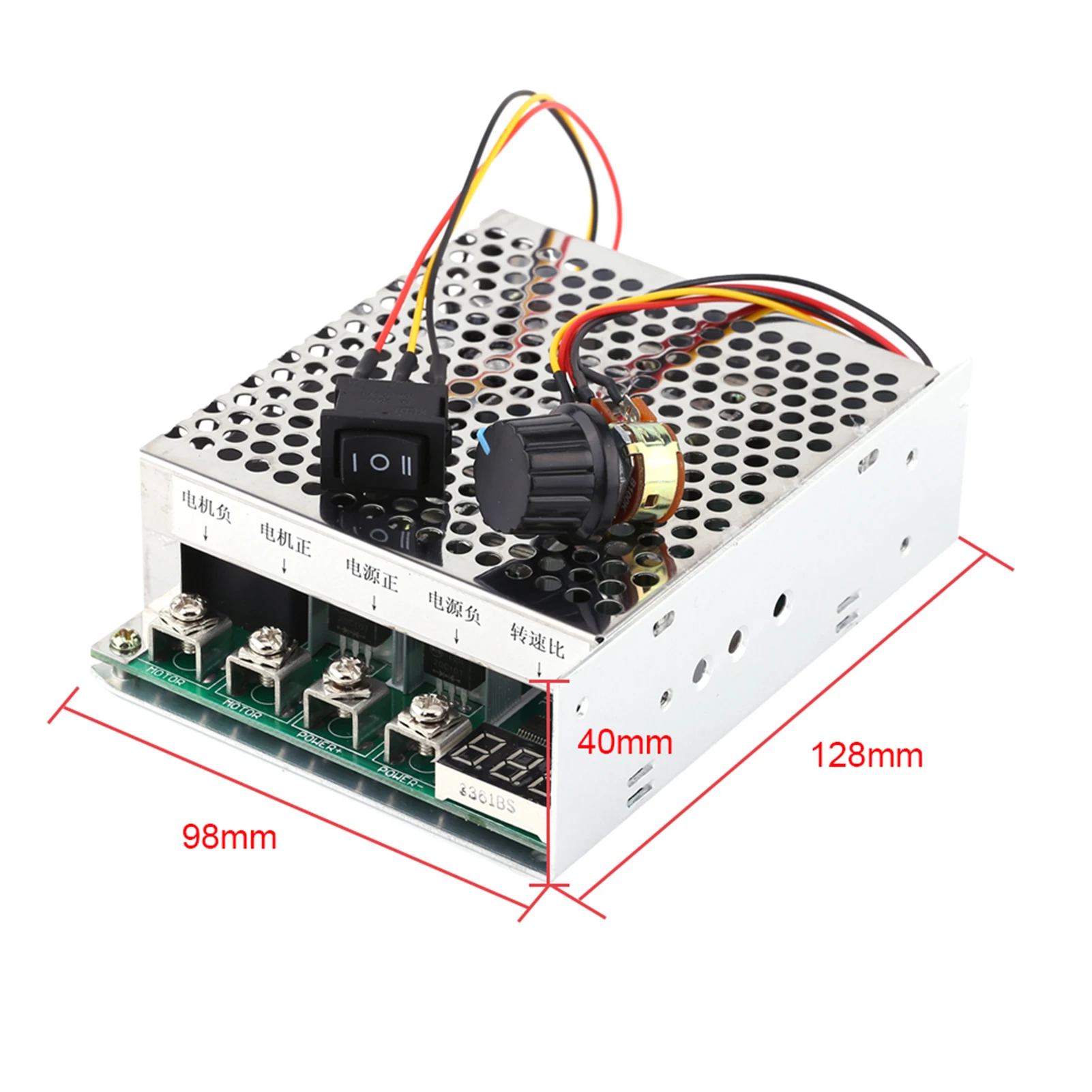 Motor Speed Controller, 10V-55V 60A DC Motor Speed Controller Governor Reversing Direction Switch With Digital Display
Motor Speed Controller, 10V-55V 60A DC Motor Speed Controller Governor Reversing Direction Switch With Digital Display
