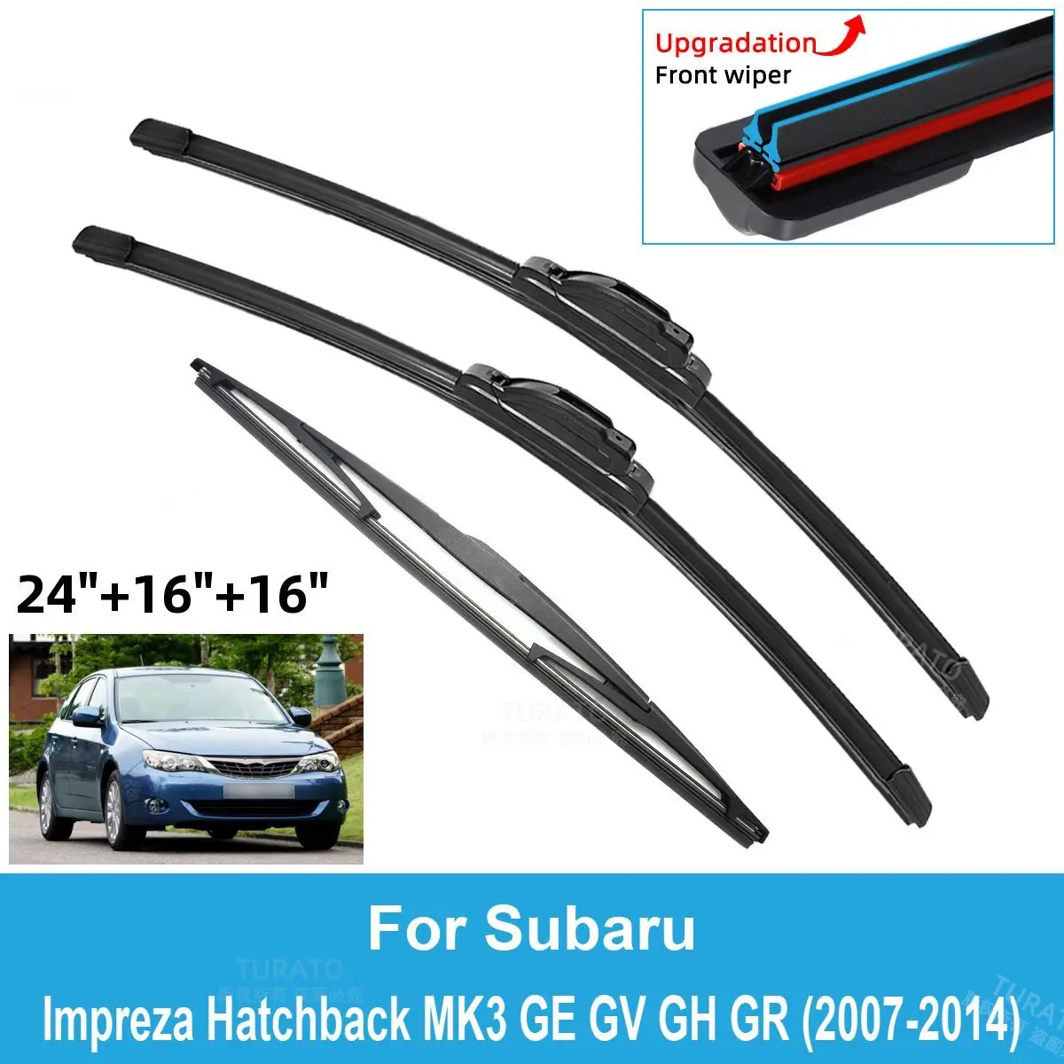 3PCS Car Wiper Blades for 2007-2014 Subaru Impreza MK3 GE GV GH GR Rear Windshield Wipers Double Rubber Car Accessories
3PCS Car Wiper Blades for 2007-2014 Subaru Impreza MK3 GE GV GH GR Rear Windshield Wipers Double Rubber Car Accessories