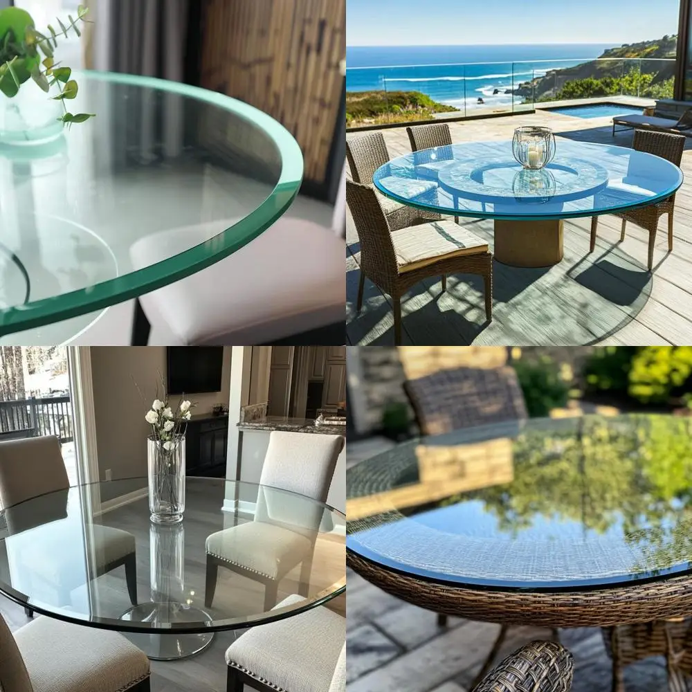 48 Inch Diameter Tempered Glass Round Table Top with 1/3 Inch Thickness and Smooth Beveled Edges
48 Inch Diameter Tempered Glass Round Table Top with 1/3 Inch Thickness and Smooth Beveled Edges