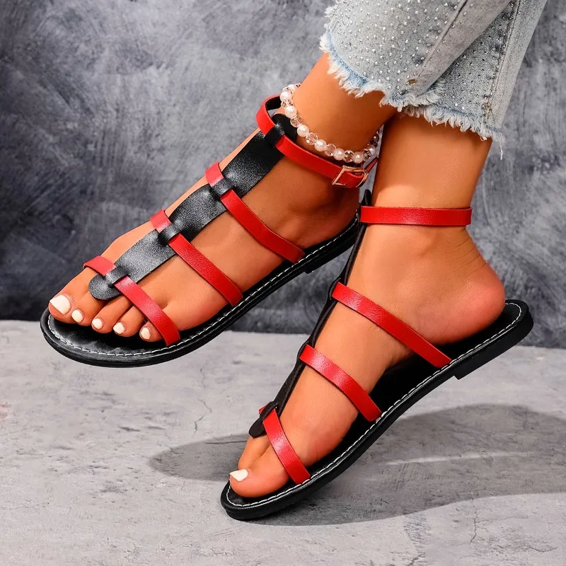 2025 New Sandals Women's Fashion Leather PU Round Toe Ankle Metal Buckle Platform Women's Shoes Handmade Flat Sandals in Summer
2025 New Sandals Women's Fashion Leather PU Round Toe Ankle Metal Buckle Platform Women's Shoes Handmade Flat Sandals in Summer