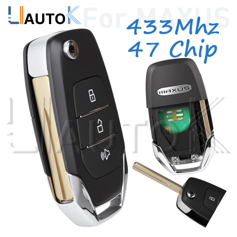 For SAIC Maxus T60 Original Flip Remote Car Keys 3 Buttons With Logo Uncut Blade ID47 HITAG3 7961X Chip 433Mhz OEM Fold Car Key
For SAIC Maxus T60 Original Flip Remote Car Keys 3 Buttons With Logo Uncut Blade ID47 HITAG3 7961X Chip 433Mhz OEM Fold Car Key