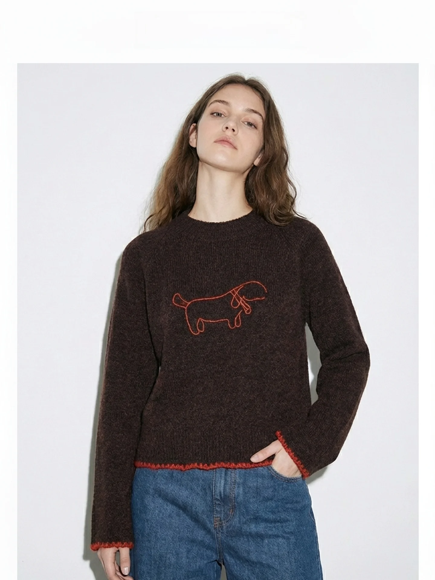 Милый вязаный свитер с вышивкой собаки, женский пуловер с круглым вырезом, мягкий шерстяной смесовый свитер с длинными рукавами, осенне-зимний свитер в стиле Lazy Sle
Милый вязаный свитер с вышивкой собаки, женский пуловер с круглым вырезом, мягкий шерстяной смесовый свитер с длинными рукавами, осенне-зимний свитер в стиле Lazy Sle