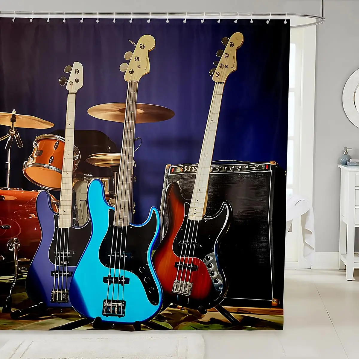 Funny Guitar Shower Curtain Musical Theme Bath Curtain,Waterproof Washable Music Instruments Bathroom Decor Curtain with Hooks
Funny Guitar Shower Curtain Musical Theme Bath Curtain,Waterproof Washable Music Instruments Bathroom Decor Curtain with Hooks