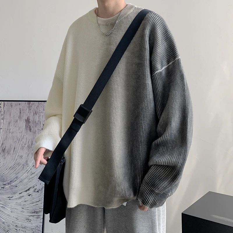 Loose Fit Men's Overhead Sweater round Ne adient Color Knitted Winter Faion Design Casual Youthful Sle Long Sve
Loose Fit Men's Overhead Sweater round Ne adient Color Knitted Winter Faion Design Casual Youthful Sle Long Sve