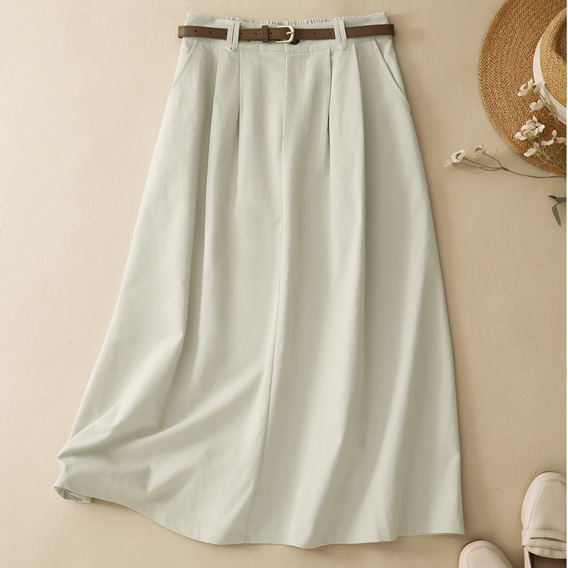 Korean Style Simple Workwear High Waist Casual A-Line Skirt for Women Summer Commuting Skirt with Belt Hole Design
Korean Style Simple Workwear High Waist Casual A-Line Skirt for Women Summer Commuting Skirt with Belt Hole Design