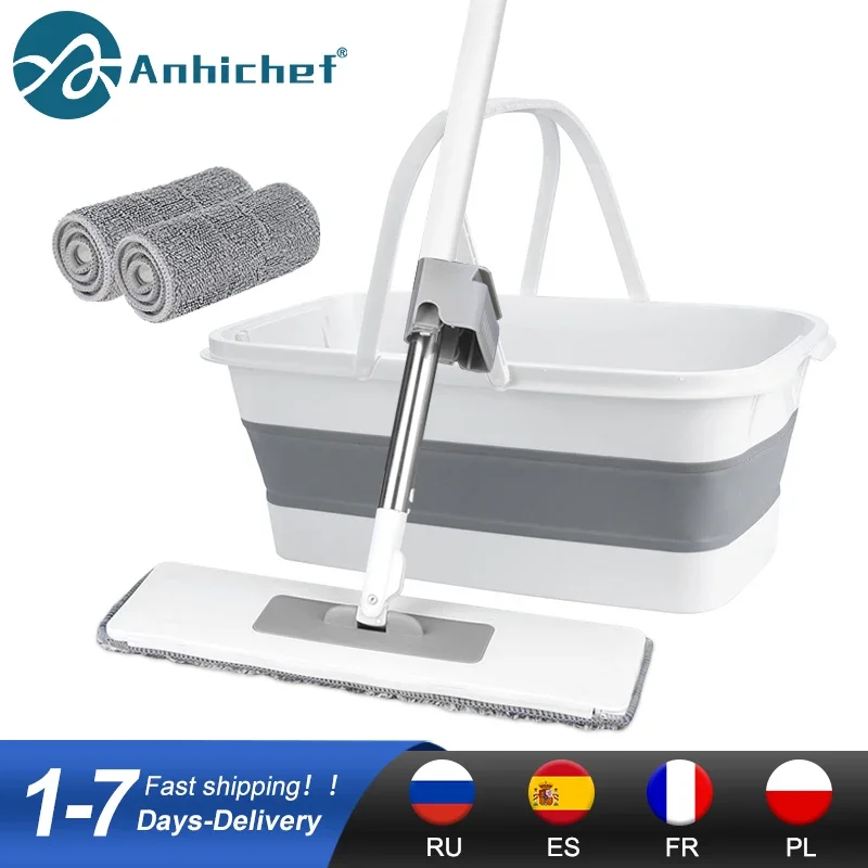 Flat Squeeze Mop With Folding Bucket Hand Free Washing Microfiber Replacement Pad Automatic Spin Floor Mop Household Cleaning
Flat Squeeze Mop With Folding Bucket Hand Free Washing Microfiber Replacement Pad Automatic Spin Floor Mop Household Cleaning