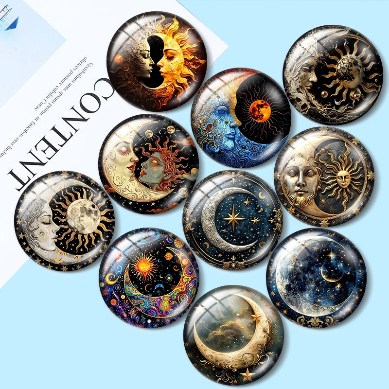 Art Sun And Moon 12/18/20/25mm glass cabochon bracelet pendant rings for jewelry demo earrings back Making findings
Art Sun And Moon 12/18/20/25mm glass cabochon bracelet pendant rings for jewelry demo earrings back Making findings