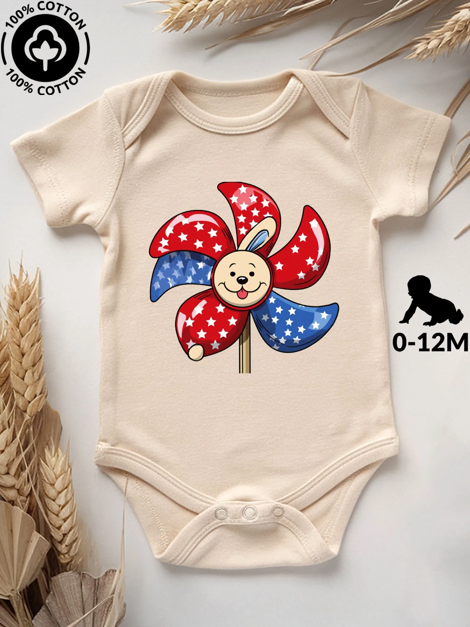 President Day Dog Wind Spinner Unisex Baby Bodysuit, 100% Cotton Soft Onesie, All-Season Wear Beige Crawling Suit 190GSM
President Day Dog Wind Spinner Unisex Baby Bodysuit, 100% Cotton Soft Onesie, All-Season Wear Beige Crawling Suit 190GSM